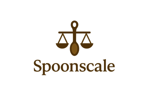 Erstelle mir ein Logo für mein Shopify shop mit dem Namen "Spoonscale" in Braun 